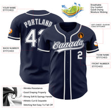 Load image into Gallery viewer, Custom Navy White-Gray Authentic Baseball Jersey
