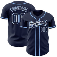 Load image into Gallery viewer, Custom Navy Navy-Light Blue Authentic Baseball Jersey
