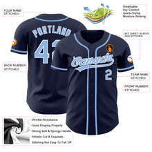 Load image into Gallery viewer, Custom Navy Light Blue-White Authentic Baseball Jersey
