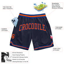 Load image into Gallery viewer, Custom Navy Orange-Royal Authentic Throwback Basketball Shorts
