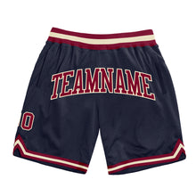 Load image into Gallery viewer, Custom Navy Maroon-Cream Authentic Throwback Basketball Shorts
