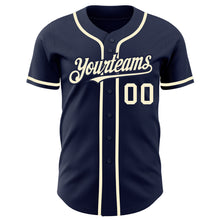 Load image into Gallery viewer, Custom Navy Cream Authentic Baseball Jersey
