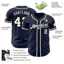 Load image into Gallery viewer, Custom Navy Cream Authentic Baseball Jersey
