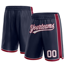 Load image into Gallery viewer, Custom Navy White-Maroon Authentic Basketball Shorts
