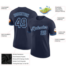 Load image into Gallery viewer, Custom Navy Powder Blue-White Performance T-Shirt
