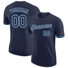 Load image into Gallery viewer, Custom Navy Powder Blue-White Performance T-Shirt
