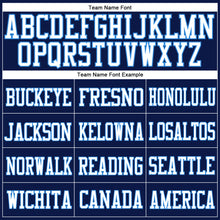 Load image into Gallery viewer, Custom Navy White-Powder Blue Mesh Authentic Football Jersey
