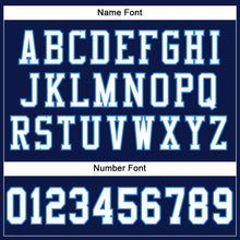 Load image into Gallery viewer, Custom Navy White-Powder Blue Mesh Authentic Football Jersey
