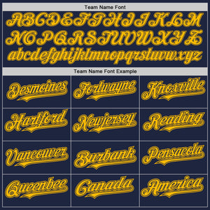 Custom Navy Gold Authentic Baseball Jersey