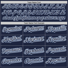 Load image into Gallery viewer, Custom Navy White-Light Blue Authentic Baseball Jersey
