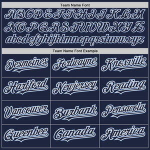 Custom Navy White-Light Blue Authentic Baseball Jersey
