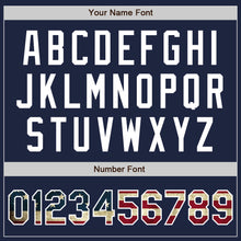 Load image into Gallery viewer, Custom Navy Vintage USA Flag-White Authentic Baseball Jersey
