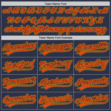 Load image into Gallery viewer, Custom Navy Gold-Orange Authentic Throwback Baseball Jersey
