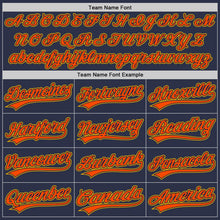 Load image into Gallery viewer, Custom Navy Gold-Orange Authentic Throwback Baseball Jersey
