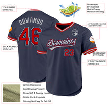Load image into Gallery viewer, Custom Navy Red-Gray Authentic Throwback Baseball Jersey
