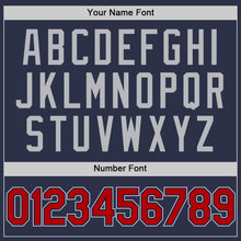 Load image into Gallery viewer, Custom Navy Red-Gray Authentic Throwback Baseball Jersey
