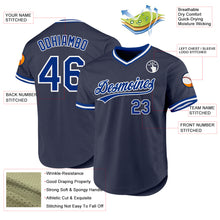 Load image into Gallery viewer, Custom Navy Royal-White Authentic Throwback Baseball Jersey
