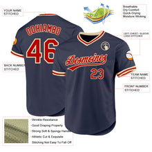 Load image into Gallery viewer, Custom Navy Red-Cream Authentic Throwback Baseball Jersey
