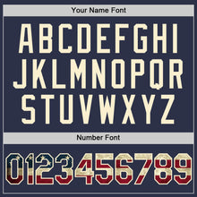 Load image into Gallery viewer, Custom Navy Vintage USA Flag Cream-Red Authentic Throwback Baseball Jersey
