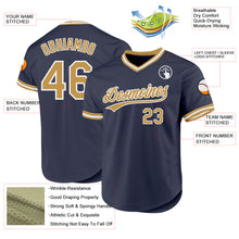 Load image into Gallery viewer, Custom Navy Old Gold-White Authentic Throwback Baseball Jersey
