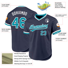 Load image into Gallery viewer, Custom Navy Teal-White Authentic Throwback Baseball Jersey
