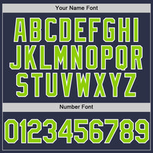 Load image into Gallery viewer, Custom Navy Neon Green-White Authentic Throwback Baseball Jersey
