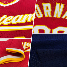 Load image into Gallery viewer, Custom Navy Red-White Authentic Throwback Baseball Jersey
