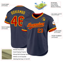 Load image into Gallery viewer, Custom Navy Red-Gold Authentic Throwback Baseball Jersey
