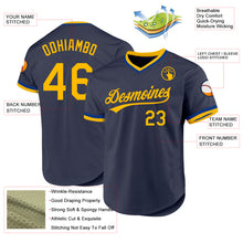 Load image into Gallery viewer, Custom Navy Gold-Royal Authentic Throwback Baseball Jersey
