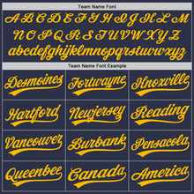 Load image into Gallery viewer, Custom Navy Gold-Royal Authentic Throwback Baseball Jersey
