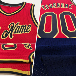 Custom Navy White-Neon Green Authentic Throwback Basketball Jersey