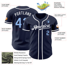 Load image into Gallery viewer, Custom Navy Light Blue-White Authentic Baseball Jersey
