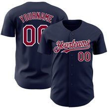 Load image into Gallery viewer, Custom Navy Maroon-White Authentic Baseball Jersey
