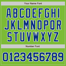 Load image into Gallery viewer, Custom Neon Green Royal-White Authentic Baseball Jersey
