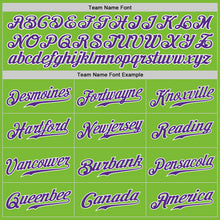 Load image into Gallery viewer, Custom Neon Green Purple-White Authentic Baseball Jersey
