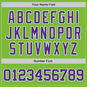 Custom Neon Green Purple-White Authentic Baseball Jersey