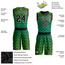 Load image into Gallery viewer, Custom Neon Green Black-White Round Neck Sublimation Basketball Suit Jersey
