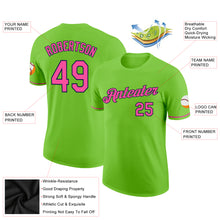 Load image into Gallery viewer, Custom Neon Green Pink-Navy Performance T-Shirt
