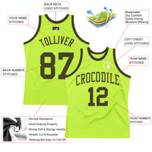 Load image into Gallery viewer, Custom Neon Green Olive Authentic Throwback Basketball Jersey
