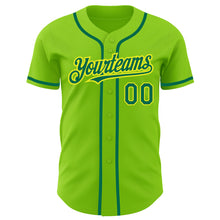Load image into Gallery viewer, Custom Neon Green Kelly Green-Neon Yellow Authentic Baseball Jersey
