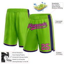 Load image into Gallery viewer, Custom Neon Green Pink-Navy Authentic Basketball Shorts
