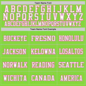 Custom Neon Green Pink-White Mesh Authentic Football Jersey