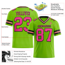 Load image into Gallery viewer, Custom Neon Green Pink-Black Authentic Football Jersey
