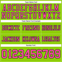Load image into Gallery viewer, Custom Neon Green Pink-Black Authentic Football Jersey
