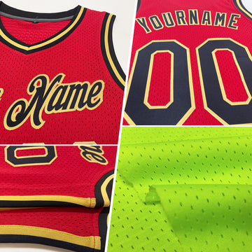 Custom Neon Green Royal-White Authentic Throwback Basketball Jersey