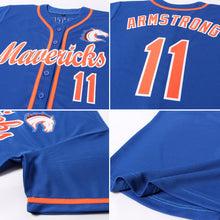 Load image into Gallery viewer, Custom Royal Orange-White Baseball Jersey
