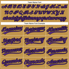 Load image into Gallery viewer, Custom Old Gold Purple-Black Authentic Baseball Jersey
