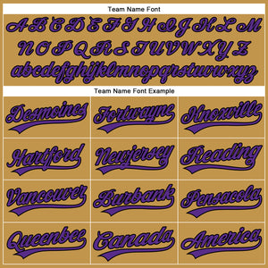 Custom Old Gold Purple-Black Authentic Baseball Jersey