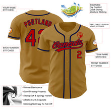 Load image into Gallery viewer, Custom Old Gold Red-Navy Authentic Baseball Jersey
