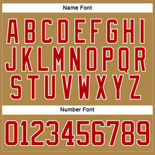 Load image into Gallery viewer, Custom Old Gold Red-White Hockey Lace Neck Jersey
